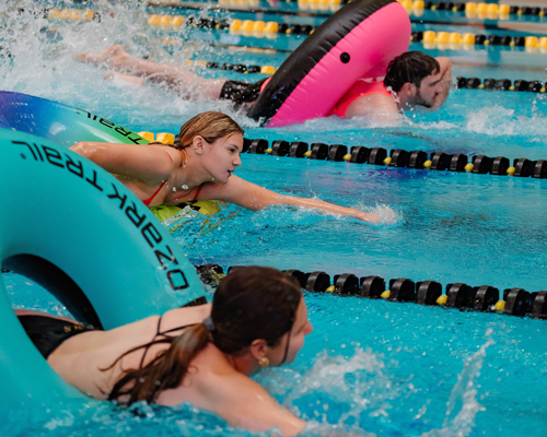 Students participating in sports.